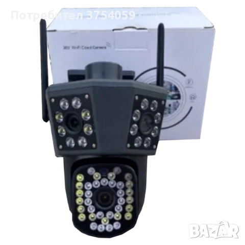 Тройна камера за наблюдение, работи с WiFi, 9 MP,Ultra HD, снимка 6 - IP камери - 51545179