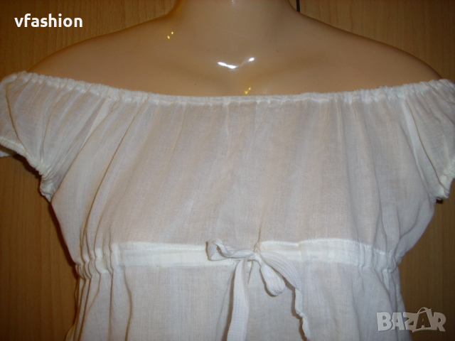 Ефирна Бяла Блузка Pimkie, снимка 3 - Ризи - 36332423