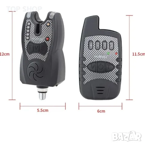 комплект безжична аларма за риболов на шаран с приемник и LED лента за нощно осветление, снимка 2 - Такъми - 48776982