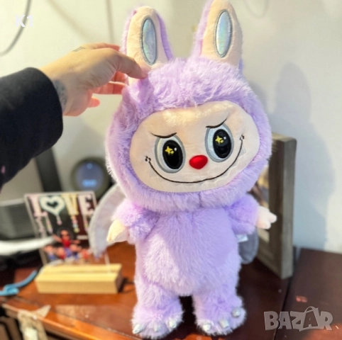 Плюшена играчка Лабубу 40см с крила лилав цвят Labubu