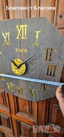 Голям 40 см ръчно изработен стенен часовник, снимка 6 - Декорация за дома - 53862783