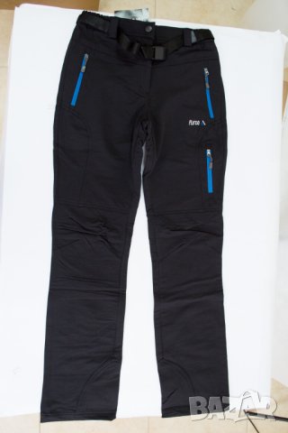 Дамски панталон от еластична материя в черно и синьо Furco - S, снимка 2 - Панталони - 42537682