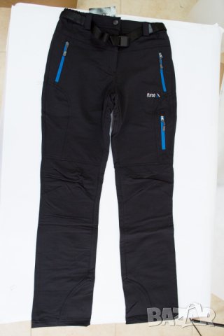 Дамски еластичен туристически черен панталон Furco - S, снимка 2 - Панталони - 42537682