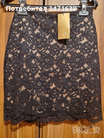 Чисто нова дантелена пола в чернo,HM , снимка 2 - Поли - 41936974