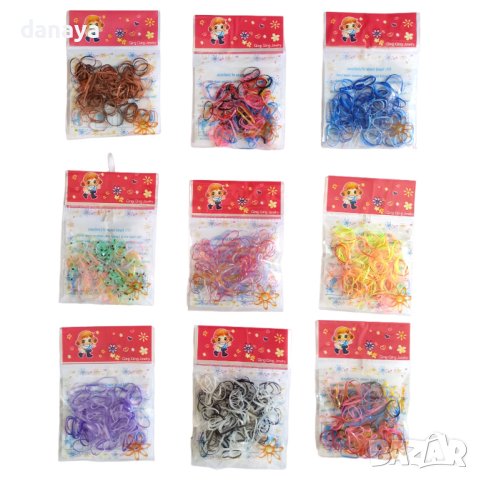 3749 Цветни силиконови ластици за коса, 120 броя в пакет, снимка 2 - Аксесоари за коса - 41182332