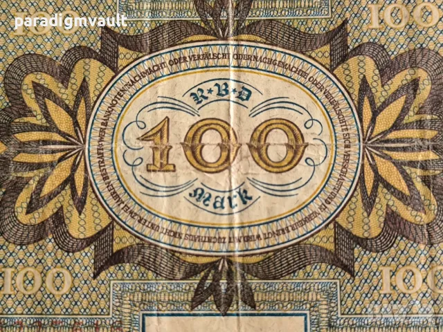 Райх банкнота - Германия - 100 марки | 1920г., снимка 4 - Нумизматика и бонистика - 49782662