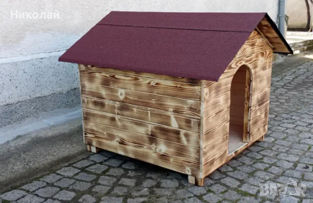 Голяма дървена къща за кучета , къща за големи породи кучета , къща от дърво за куче, кученца, снимка 3 - За кучета - 48757250