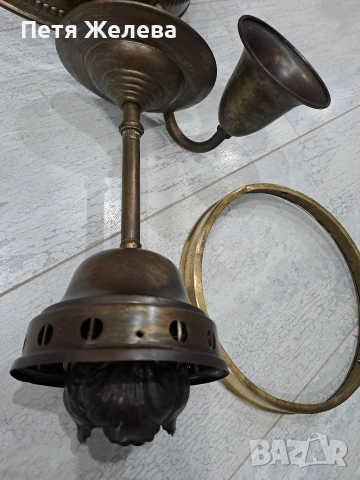 Стари месингови полилей, снимка 15 - Антикварни и старинни предмети - 53326013