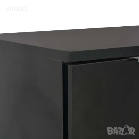 vidaXL Бюфет, сиво със силен гланц, 71x35x80 см, инженерно дърво, снимка 6 - Бюфети - 56146556