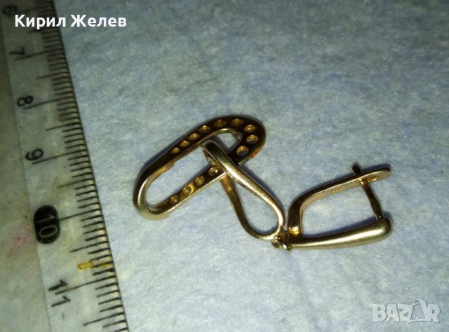 ИЗИСКАНА ДИЗАЙНЕРСКА СРЕБЪРНА с ПОЗЛАТА АРТ ОБЕЦА ПОЗЛАТЕНО СРЕБРО 925 АНГЛИЙСКА ИЗРАБОТКА 39931, снимка 5 - Обеци - 42405283