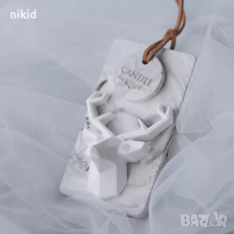 3D геометричен елен глава калъп силиконов молд форма декор шоколад фондан украса гипс сапун смола, снимка 3 - Форми - 36164701