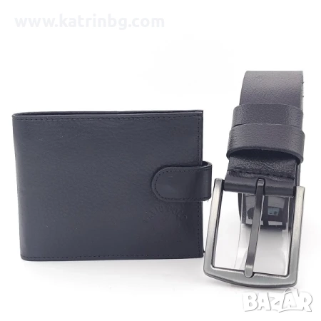Мъжки портфейл David Polo и колан -Подаръчен комплект, снимка 1