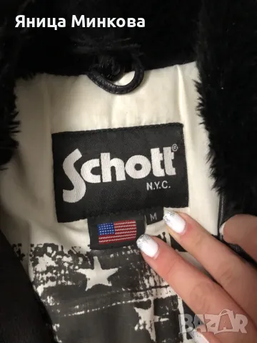 Дамско зимно яке, естествена кожа Schott, снимка 11 - Якета - 48294826