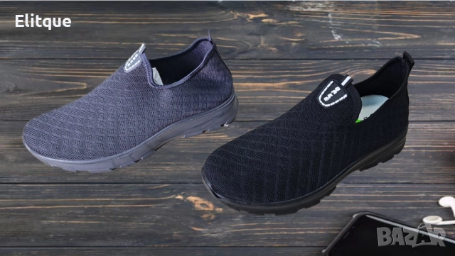 Леки и удобни мъжки мрежести обувки без връзки, снимка 6 - Маратонки - 52870154