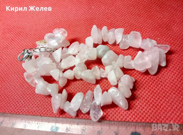 ВИНТИДЖ АРТ КОЛИЕ от НАТУРАЛНИ КАМЪЧЕТА МЛЕЧЕН КВАРЦ ПЛАНИНСКИ КРИСТАЛ 47346, снимка 9 - Колиета, медальони, синджири - 47283308