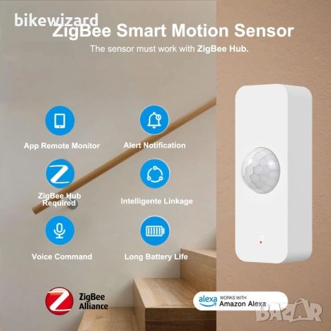 ZigBee Smart Motion Sensor, Интелигентен сензор за движение за домашна сигурност 2 броя НОВИ, снимка 2 - Друга електроника - 53831466