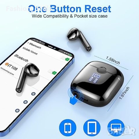 Нови Безжични слушалки Bluetooth 5.3 LED дисплей , снимка 3 - Безжични слушалки - 41805670