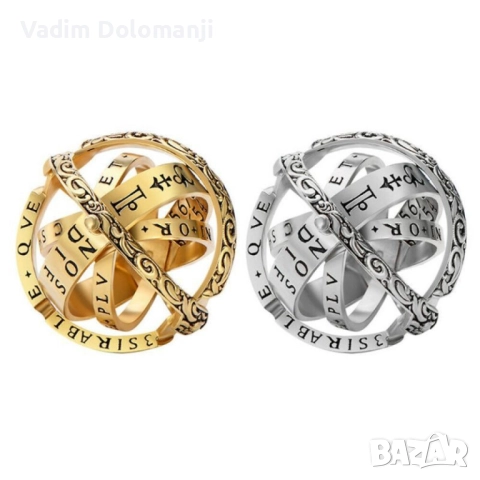 Сферично зодиакално колие - пръстен, различни размери, снимка 3 - Колиета, медальони, синджири - 52424338