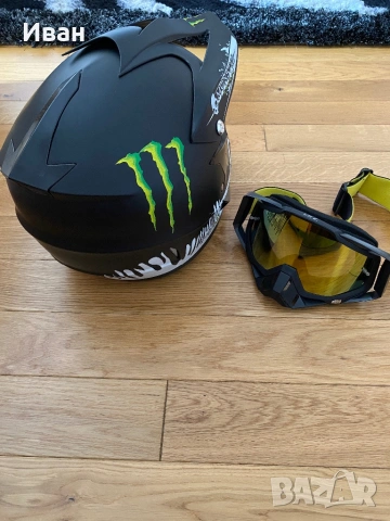 Кросова каска MONSTER, Full Face, DOT, Размер: М -Вело, Мото, Скутер, снимка 4 - Аксесоари за велосипеди - 53180943