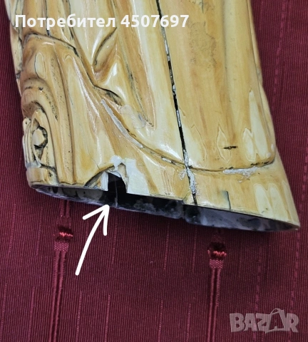 Азиатска фигора от кост., снимка 3 - Антикварни и старинни предмети - 53077023