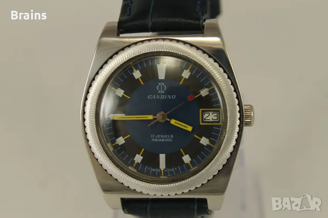 Рядък Стоманен Часовник CANDINO 17 Jewels 1960's, снимка 3 - Антикварни и старинни предмети - 49749801