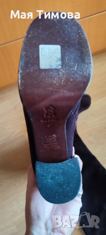 Дамски индийски ботуши тъмно кафяви, снимка 6 - Дамски обувки на ток - 36165938