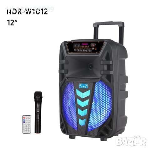 Караоке тонколона 12 инча NDR W1012 с безжичен микрофон, снимка 2 - Тонколони - 42561286