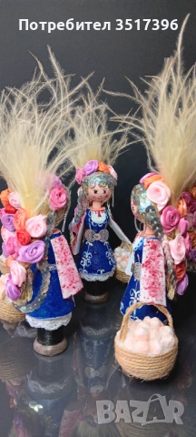 Лазарка - Дървена кукла с българска национална носия, снимка 5 - Декорация за дома - 51510287