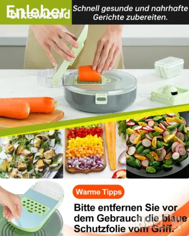 Резачка за зеленчуци с приставки и купа ЧЕТЕТЕ ОПИСАНИЕТО, снимка 3 - Други - 48774603