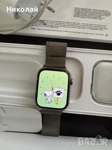Смарт часовник Apple Watch 7,Cellular,Gold Stainless Steel 45mm,Gold Milanese Loop, снимка 11 - Apple iPhone - 53398731