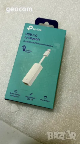 TP-LINK UE300 USB 3.0 към RJ-45 Gigabit Адаптер (Нов), снимка 1 - Мрежови адаптери - 49311432