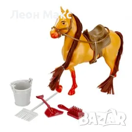 Кон с дълга грива седло и аксесоари , снимка 5 - Фигурки - 48373754