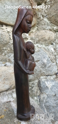 Уникална ръчно изработена дървена статуетка, снимка 2 - Антикварни и старинни предмети - 52585683