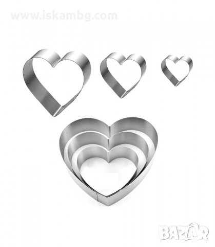 КОМПЛЕКТ ОТ 3 БРОЯ РИНГОВЕ ЗА ТОРТА С ФОРМА НА СЪРЦЕ - код 3088, снимка 3 - Форми - 33895060