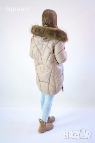 Зимно яке с лисица в бежово