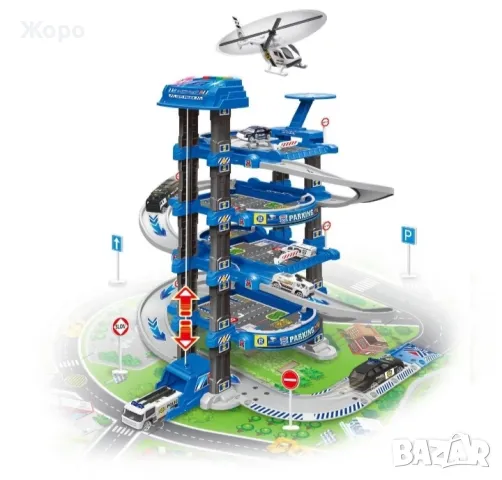 ДЕТСКИ ПОЛИЦЕЙСКИ ПАРКИНГ-ПИСТА НА ПЕТ НИВА СЪС ЗВУК И СВЕТЛИНА 058115, снимка 4 - Коли, камиони, мотори, писти - 47581878