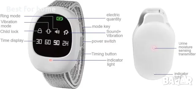 Аларма за напикаване с часовник 3 режима BC062, снимка 7 - Други - 47446655