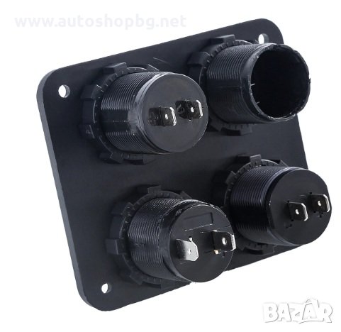 Панел за вграждане 4в1- 2 USB порта, гнездо за запалка+ волтметър, снимка 2 - Аксесоари и консумативи - 33960415