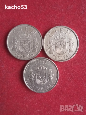 100 песети 1983,84,98 г. Испания