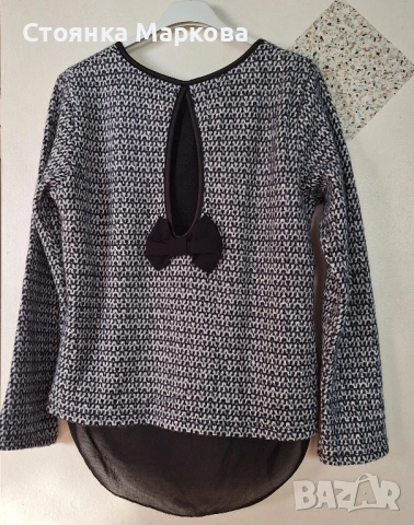 Блузка плетиво и панделка, снимка 4 - Блузи с дълъг ръкав и пуловери - 53720995