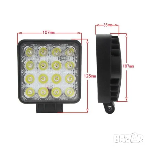 LED прожектор 48 W 125 x 107 mm, снимка 4 - Аксесоари и консумативи - 55864157