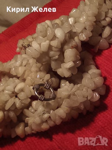 ПРЕКРАСНО КОЛИЕ ОГЪРЛИЦА от НАТУРАЛЕН БЯЛ ОПАЛ КАМЪЧЕТА РЪЧНО НАНИЗАНИ 34675, снимка 16 - Колиета, медальони, синджири - 39190636