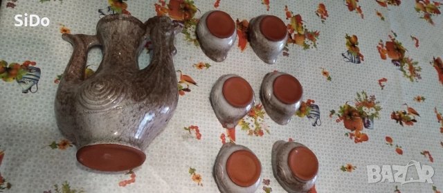 Керамичен комплект Кана с 6 чаши за вино,саке и др. питиета , снимка 6 - Чаши - 50872105