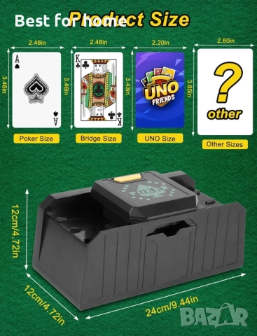 Автоматична машина за разбъркване на карти с едно и две тестета за покер, снимка 2 - Карти за игра - 52480433