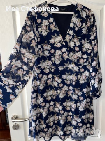 Нова елегантна феерична есенна ежедневна рокля флорален десен нежни цветя , снимка 3 - Рокли - 42405202