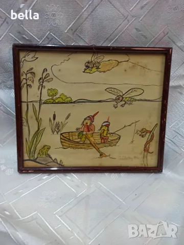 Стара майсторска картина 1946 год, снимка 1