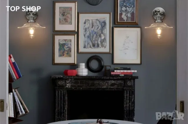 Yosoan Индустриална ретро стенна лампа от оребрено стъкло, снимка 8 - Лампи за стена - 49965471