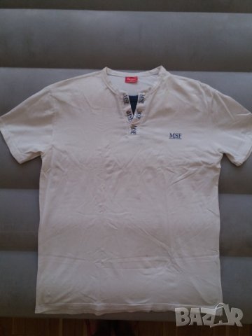 Мъжка бяла блуза фланелка Mastiff, снимка 3 - Тениски - 33809336