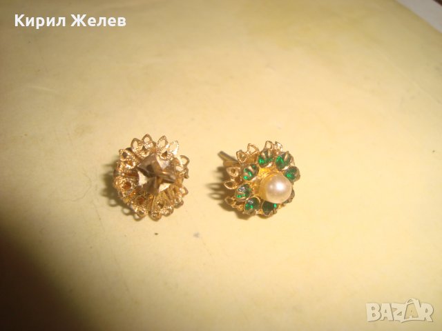 СТАРИННИ БРОНЗОВИ ФИЛИГРАННИ ПОЗЛАТЕНИ СКЪПОЦЕННИ АР ДЕКО ПЕРЛЕНИ ОБЕЦИ с ФАСЕТ КАМЪНИ ПЕРИДОТ 24426, снимка 7 - Антикварни и старинни предмети - 33958095