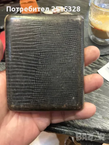 стара френска кожена табакера, снимка 2 - Табакери - 49749570